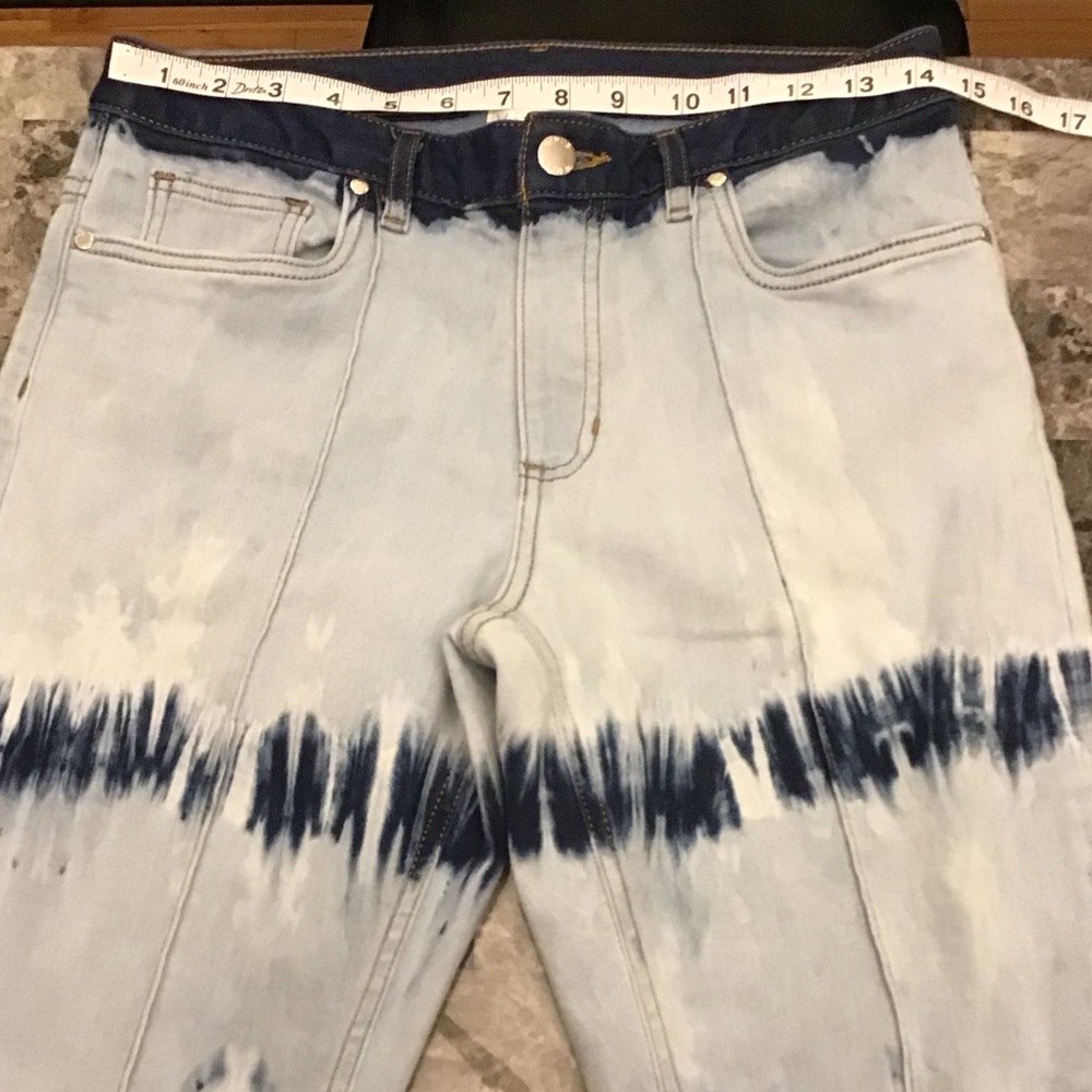 VENUS Tie-Dye Super Flare Bell Bottom Jean Size 8 Hippie Retro 70’s Stretch - Picture 10 of 13